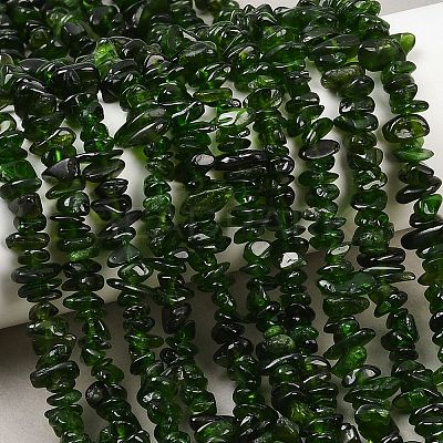 Natural Green Diopside Beads Strands G-P615-B01-01-1