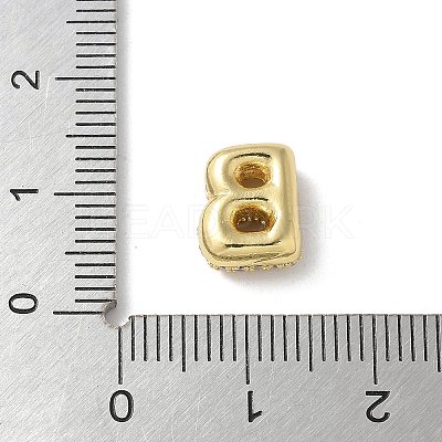 Brass Micro Pave Cubic Zirconia Beads KK-P290-61G-B-1