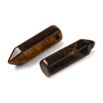 Natural Tiger Eye Pointed Pendants G-C158-05E-1