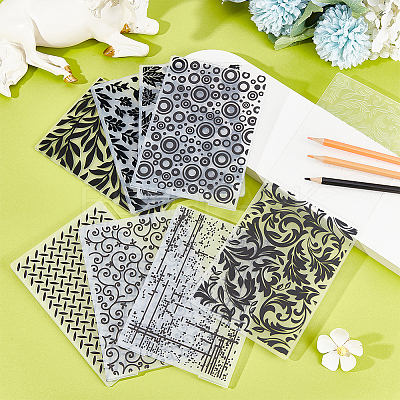 4Pcs 4 Styles Plastic Embossing Folders DIY-CP0008-86-1