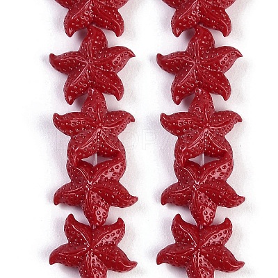 Synthetic Coral Dyed Carved Beads Strands CORA-K009-06B-04-1