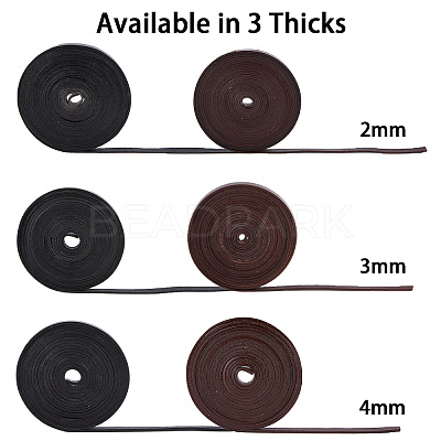 Flat Cowhide Leather Cord WL-GF0001-10B-02-1
