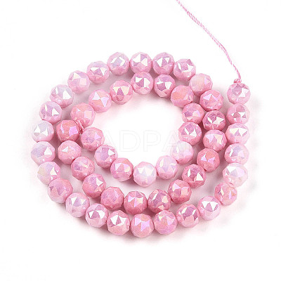 Electroplate Glass Beads Strands X-GLAA-N010-8mm-09-1