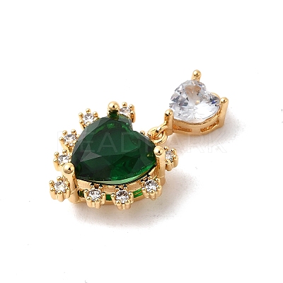 Brass Glass Charms KK-P340-02G-01-1