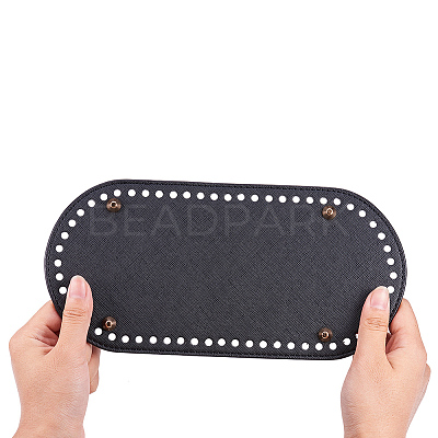 PU Leather Oval Long Bottom for Knitting Bag FIND-WH0032-01A-1