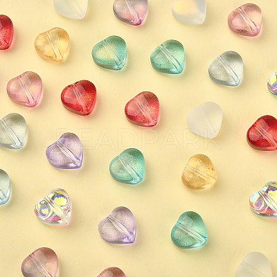 100Pcs 10 Colors Transparent Glass Beads GLAA-CJ0001-56-1