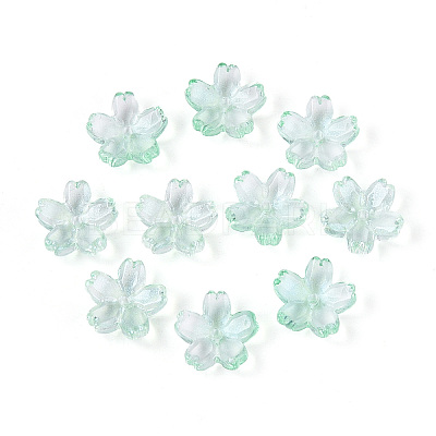 Baking Paint Transparent Glass Bead Caps DGLA-N014-06A-04-1
