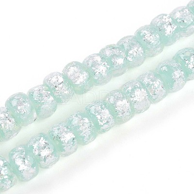 Luminous Handmade Silver Foil Glass Beads Strands FOIL-N029-02B-05-1