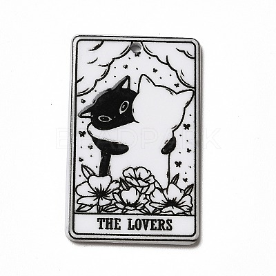 Tarot Theme Printed Acrylic Pendants MACR-G061-04G-1