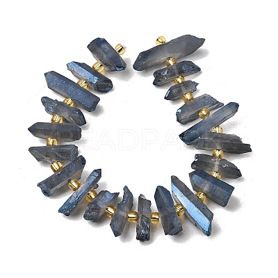 Electroplate Natural Quartz Crystal Beads Strands G-F800-B11-1