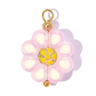 304 Stainless Steel with Glass Pendants GL-OY001-01G-01-1
