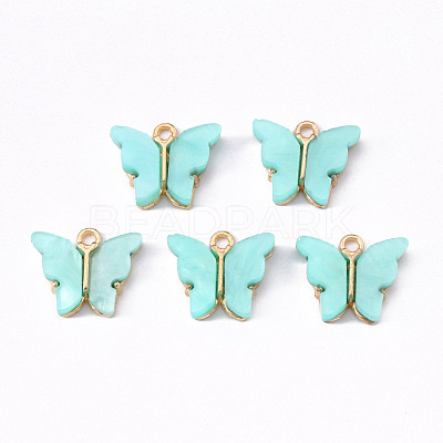 Alloy Acrylic Pendants ENAM-R136-01A-1