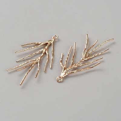 Brass Branch Pendants FIND-WH0148-270KCG-1
