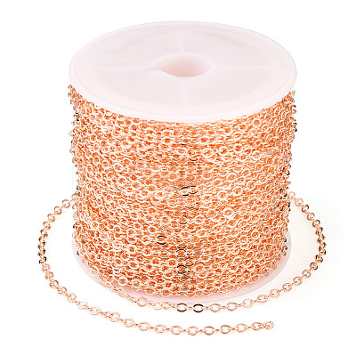 Brass Coated Iron Flat Cable Chains CH-TAC0007-02RG-1