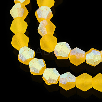 Imitate Austrian Crystal Bicone Frosted Glass Beads Strands EGLA-A039-T6mm-MB22-1