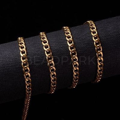 Ion Plating(IP) 304 Stainless Steel Cuban Link Chains CHS-G010-02G-1
