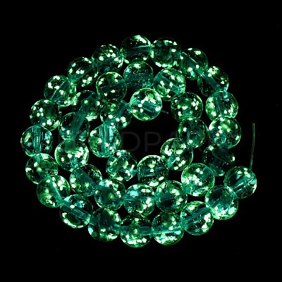 Luminous Handmade Glod Sand Lampwork Beads Strands LAMP-B028-03O-10mm-1