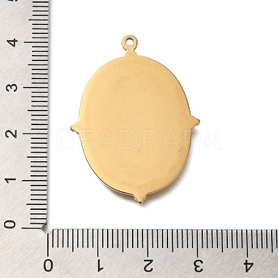 Ion Plating(IP) 304 Stainless Steel Pendant Cabochon Settings X-STAS-H225-03G-1