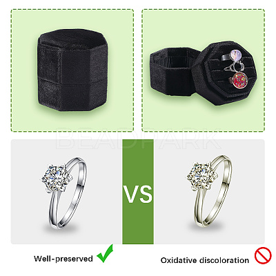 Velvet Cover Plastic Couple Ring Box VBOX-WH20003-001A-1