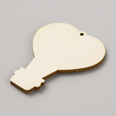 Single Face Printed Heart Wood Big Pendants WOOD-CJC0011-07E-1