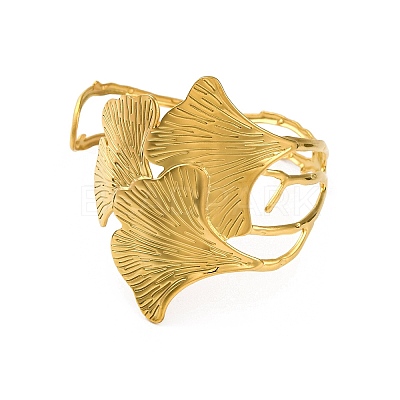 304 Stainless Steel Open Cuff Bangles BJEW-K264-01G-01-1