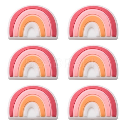 6Pcs Food Grade Eco-Friendly Silicone Focal Beads SIL-YW0001-04D-1