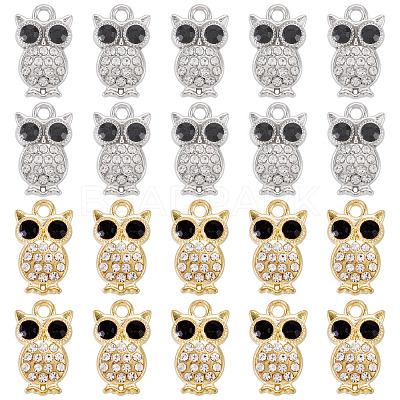 20Pcs 2 Colors Alloy Rhinestone Charms RB-TA0001-38-1