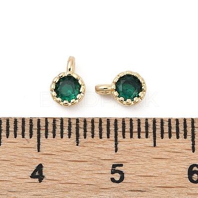 Brass Pave Cubic Zirconia Pendants KK-H204-03KCG-06-1