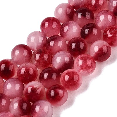 Dyed Natural White Jade Beads Strands G-T138-8mm-210-16-1