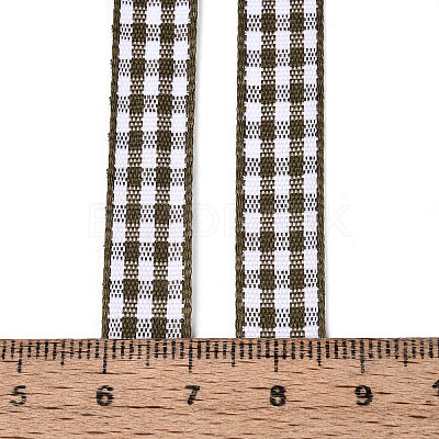 Single Face Plaid Polyester Satin Ribbon SRIB-T009-10C-1