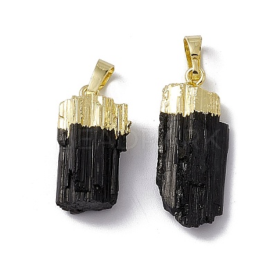 Natural Black Tourmaline Pendants G-G977-02G-1