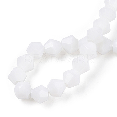 Opaque Solid Color Imitation Jade Glass Beads Strands EGLA-A039-P6mm-D15-1