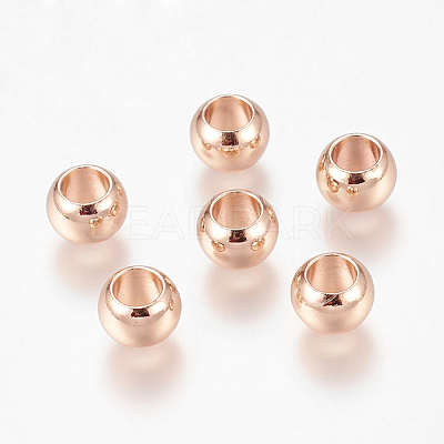 Environment Brass European Beads X-KK-P120-03RG-1