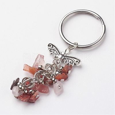 Natural Mixed Stone Keychain KEYC-JKC00106-1