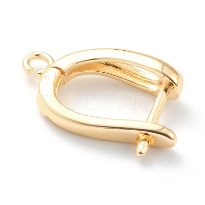 Brass Hoop Earring Findings with Latch Back Closure KK-H754-01G-1