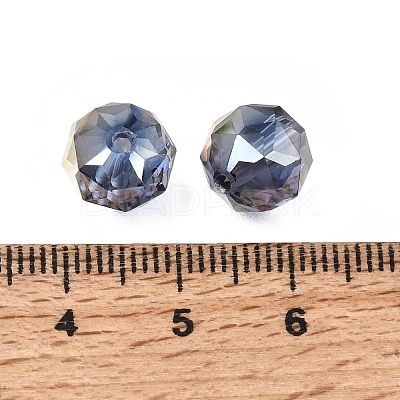Electroplate Transparent Round Glass Beads GL-CBA6A73-HR03-1