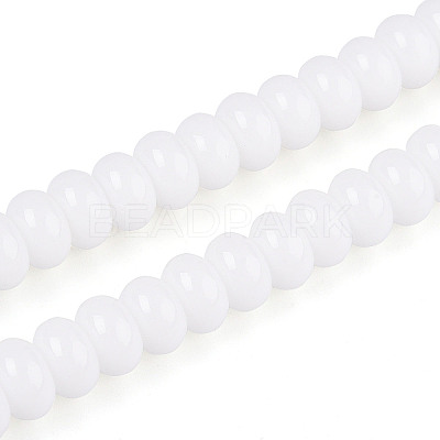 Opaque Spray Painted Glass Beads GLAA-ZX008-8mm-18G-1