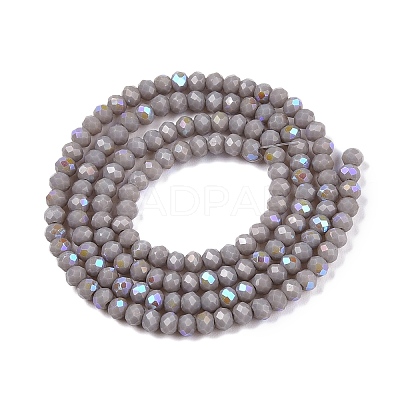 Electroplate Opaque Solid Color Glass Beads Strands EGLA-A044-P1mm-L10-1