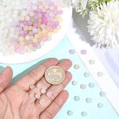 800Pcs Transparent Glass UV Reactive Beads DGLA-PA0001-10C-1