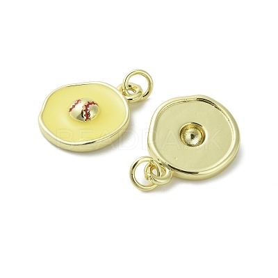 Brass Enamel Pendants KK-D384-01G-03-1