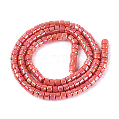 AB Color Plated Opaque Glass Beads Strands GLAA-T026-2x4mm-P18-1