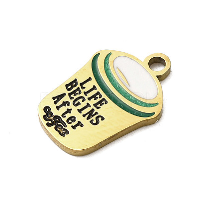 304 Stainless Steel Enamel Pendants STAS-I336-01G-03-1