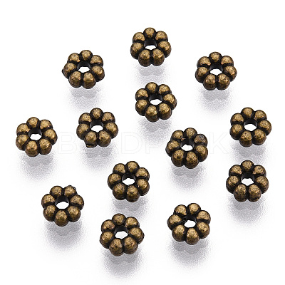 Tibetan Style Alloy Daisy Spacer Beads X-TIBEB-S039-047AB-NR-1