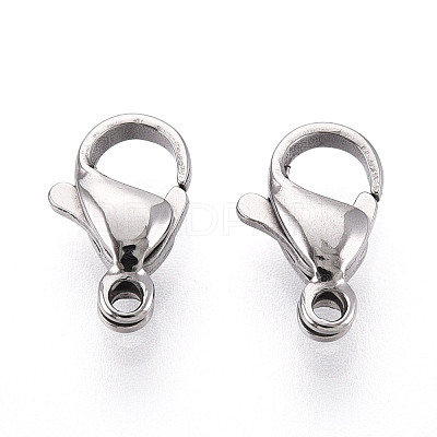304 Stainless Steel Lobster Claw Clasps STAS-T065-11mm-34P-1