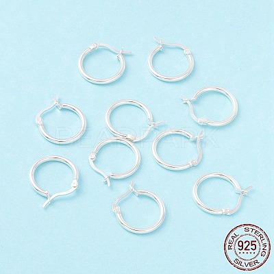 925 Sterling Silver Hoop Earrings STER-P047-13B-S-1