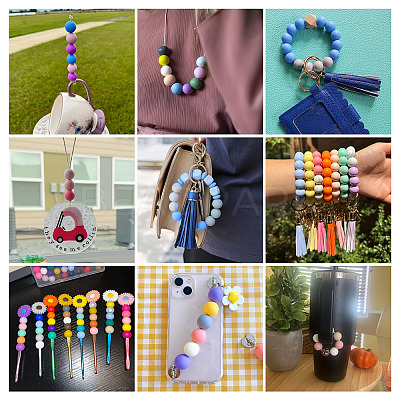 50Pcs Food Grade Eco-Friendly Silicone Beads SIL-TADJ0001-03E-1