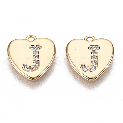Brass Micro Pave Clear Cubic Zirconia Charms KK-N231-234J-NF-1