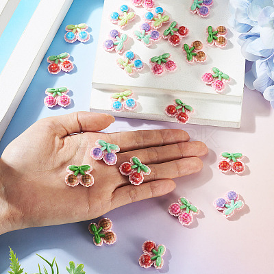 30Pcs Opaque Resin Cabochons RESI-TA0005-79B-1