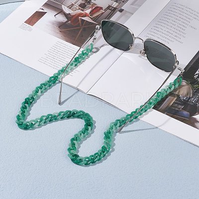 Acrylic Curb Chain Eyeglasses Chains AJEW-EH00385-1