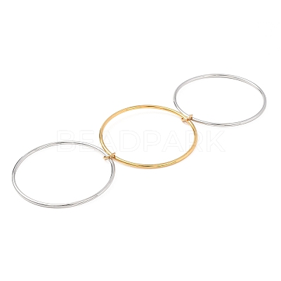 Two Tone 304 Stainless Steel Multi-strand Bangles BJEW-K271-02GP-1